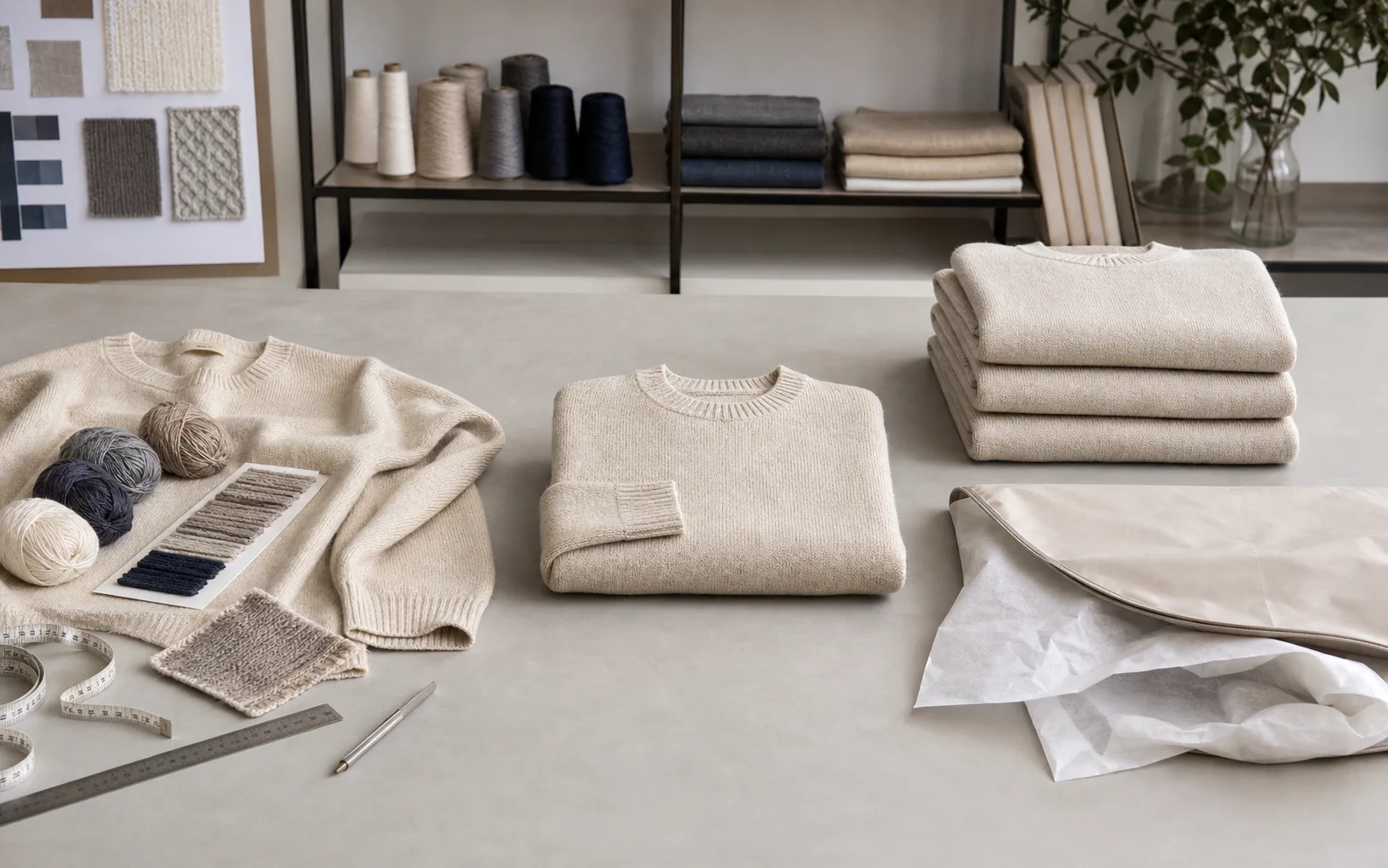 Knitwear sampling, approved reference and bulk production preparation