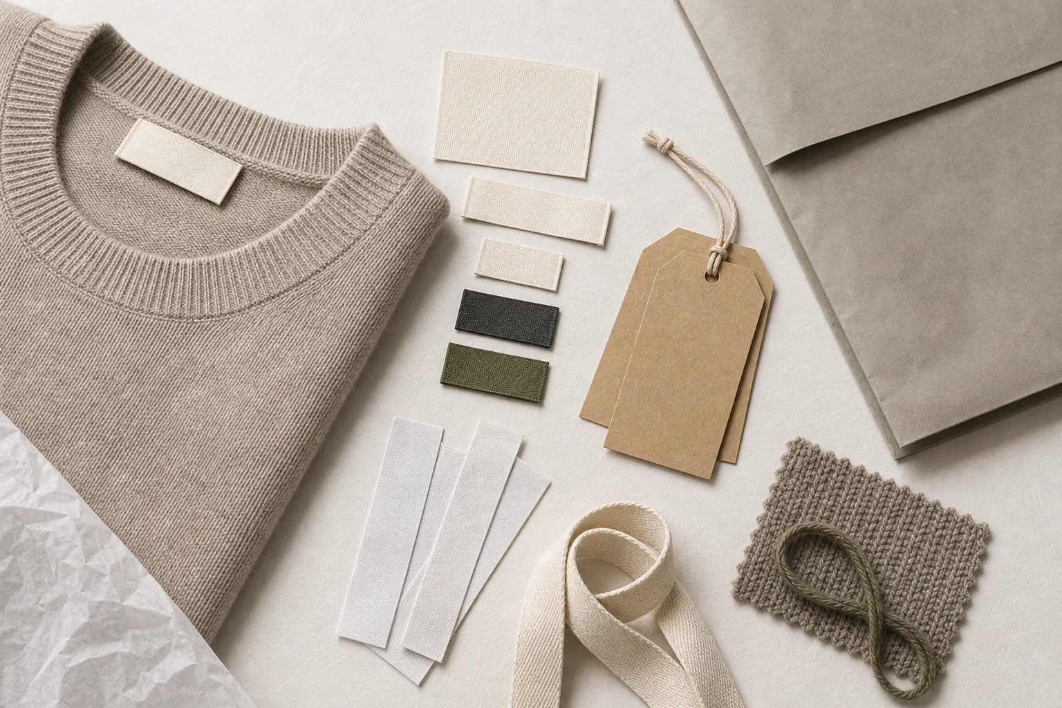 Private label knitwear labels, hangtags and packaging options
