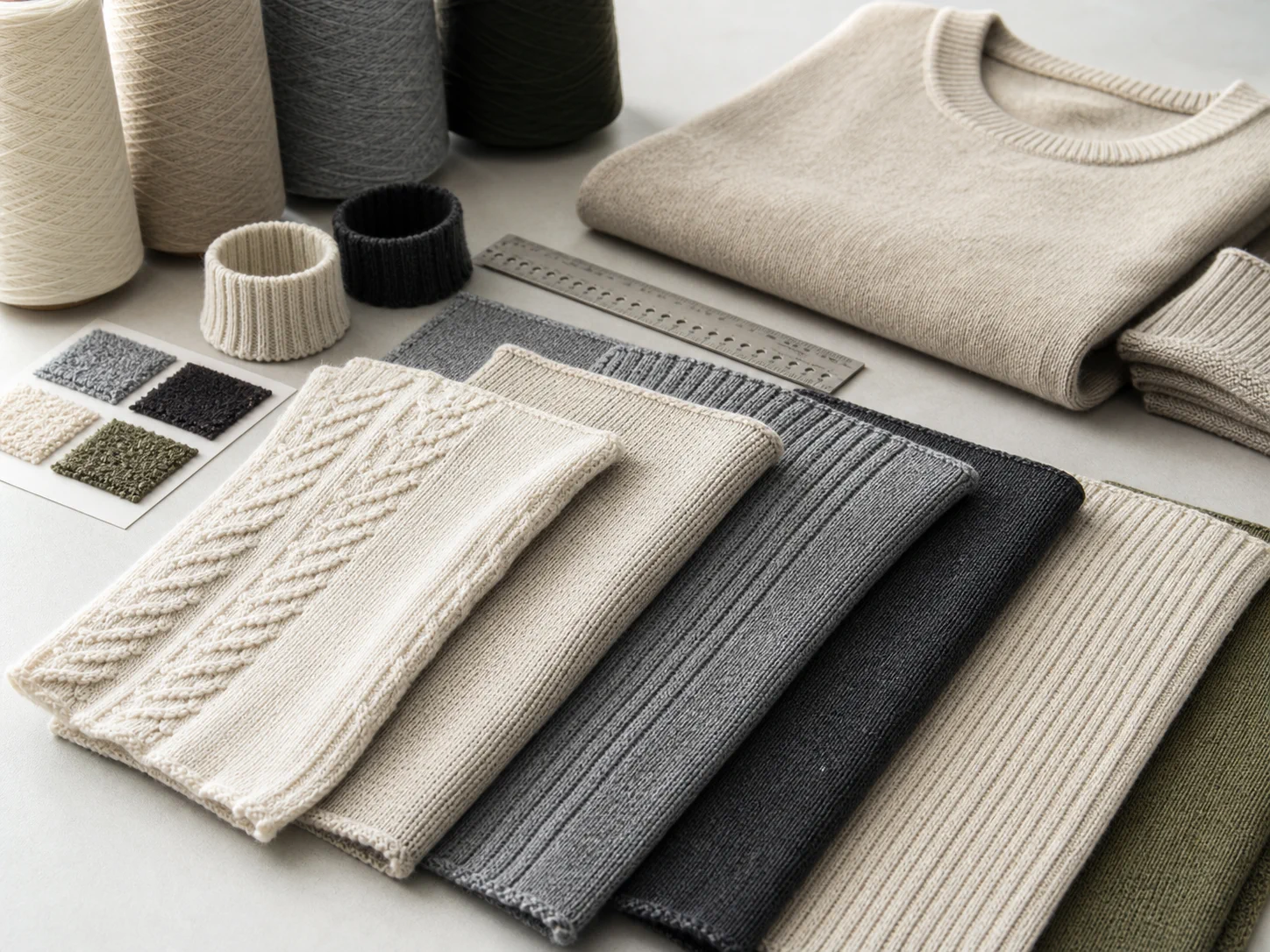 Fine-gauge machine-knit panels for custom sweater production