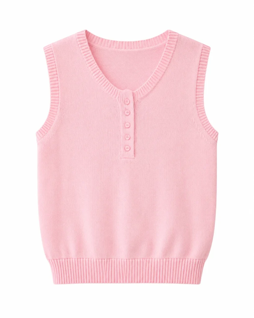 Gilet à col rond boutonné